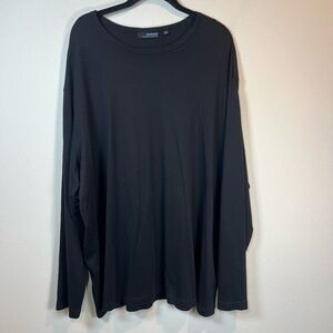 Murano Wardrobe Essentials 100% Cotton Long Sleeve Shirt Black Mens Size 3X Tall